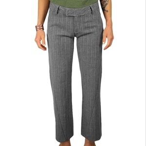 Volcom Stone Midrise Bootcut Trousers Size 7 Grey Striped